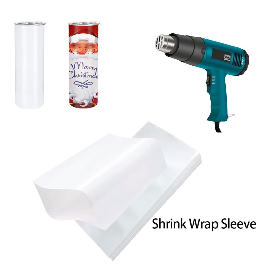 100 Pieces Sublimation Shrink Wrap Sleeves 5X10 Inch White