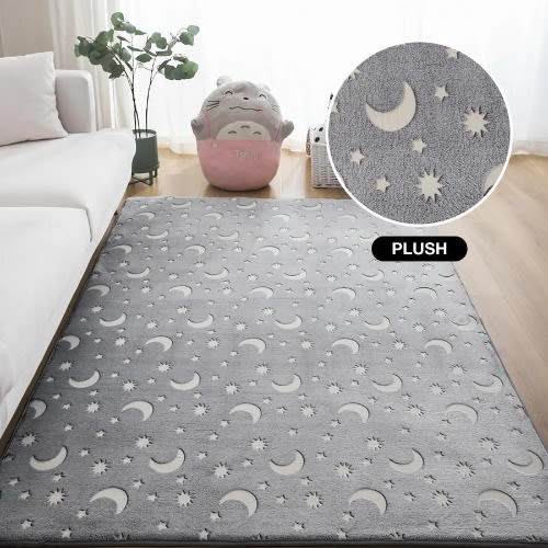 Thick Luminous Glow In The Dark Plush Rug