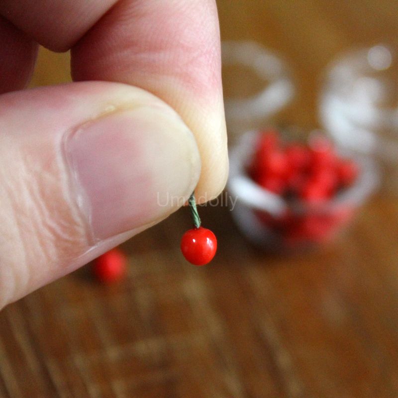 1:12 Scale Miniature Dollhouse Glass Bowl Mini Clay Cheery