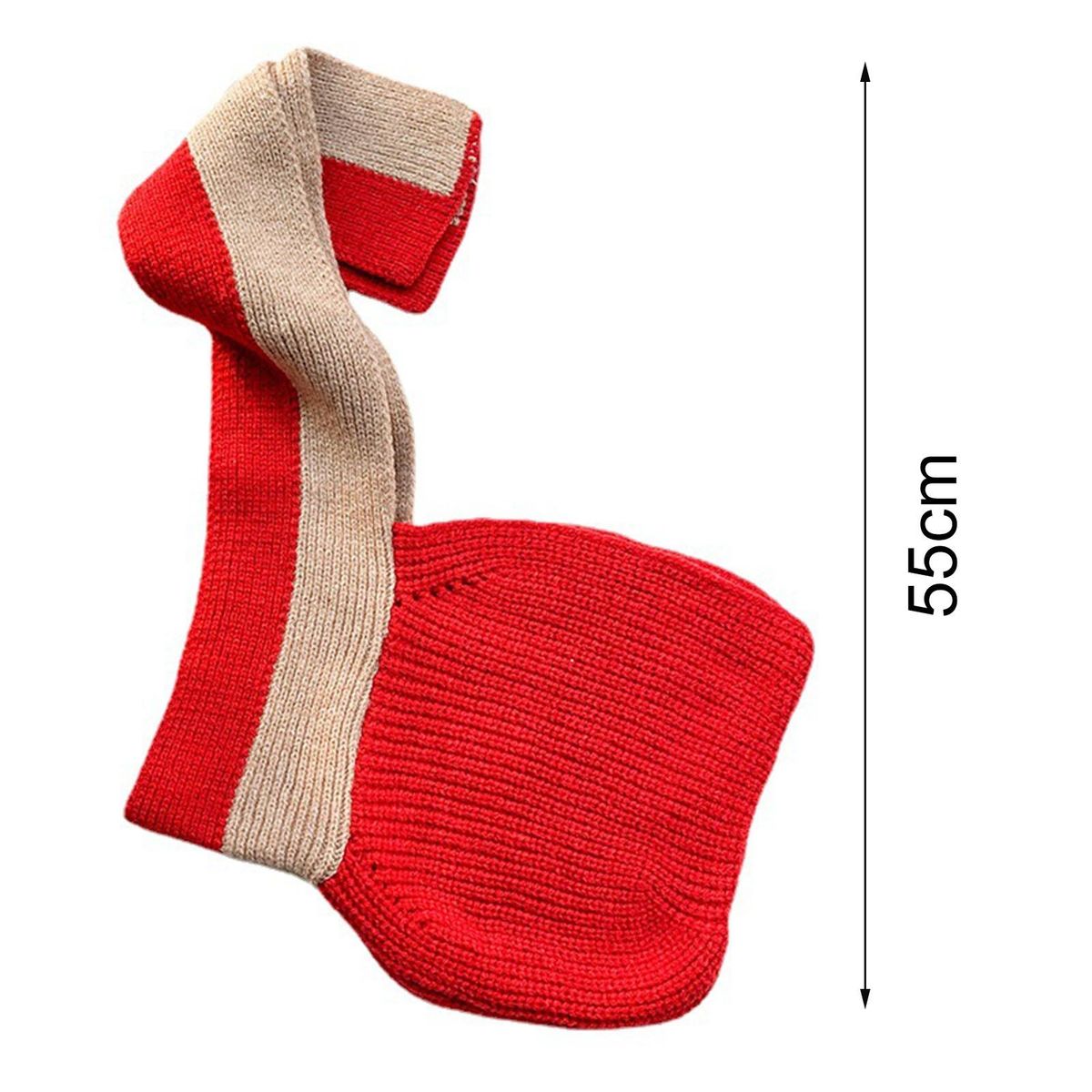 Scarf Hat Autumn Winter Women Knitting Hooded Scarf Red