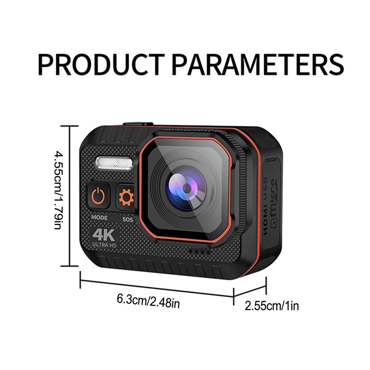 Waterproof Action Camera 5M Waterproof 170 Degrees Wide-Angle Wifi Sports Camera 20MP Photos 1080p Live Streaming 2 Rechargeable Black