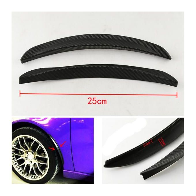2pcs Universal Car Side Wheel Arch Fender Flare Unpaint Trim Cover