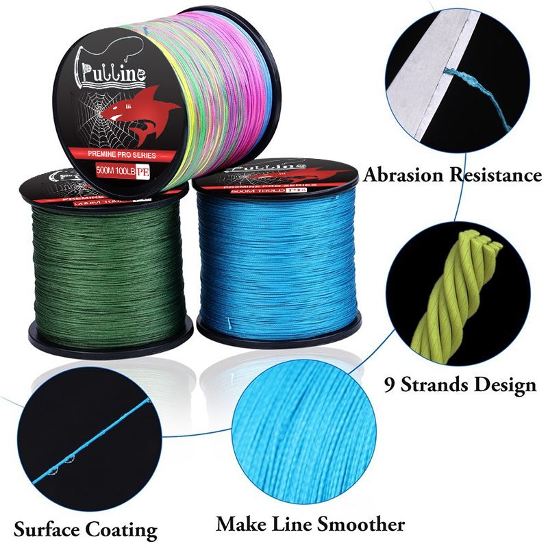 Carp Cord 500M Line Rope Fishing Fishing Fish 4 Strands Brand Braided PULLINE Multifilament 10lb-100lb Fishing Line PE Tackle