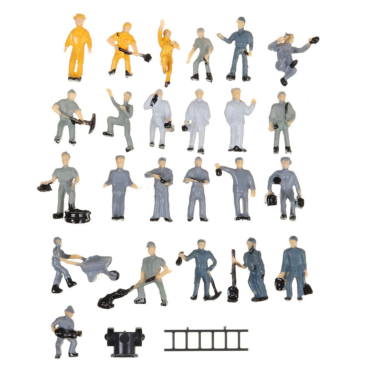 27Pcs 1:87 Scale Train Railway Worker Model People Figures Diorama Layout Set