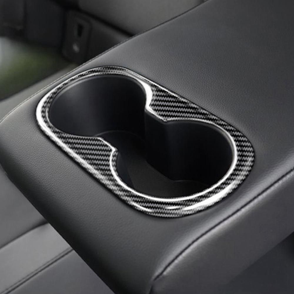Car Glossy Black Rear Seat Water Cup Holder Decoration Frame Cover Trim Fit for Toyota Corolla Cross 2021 2022 RHD