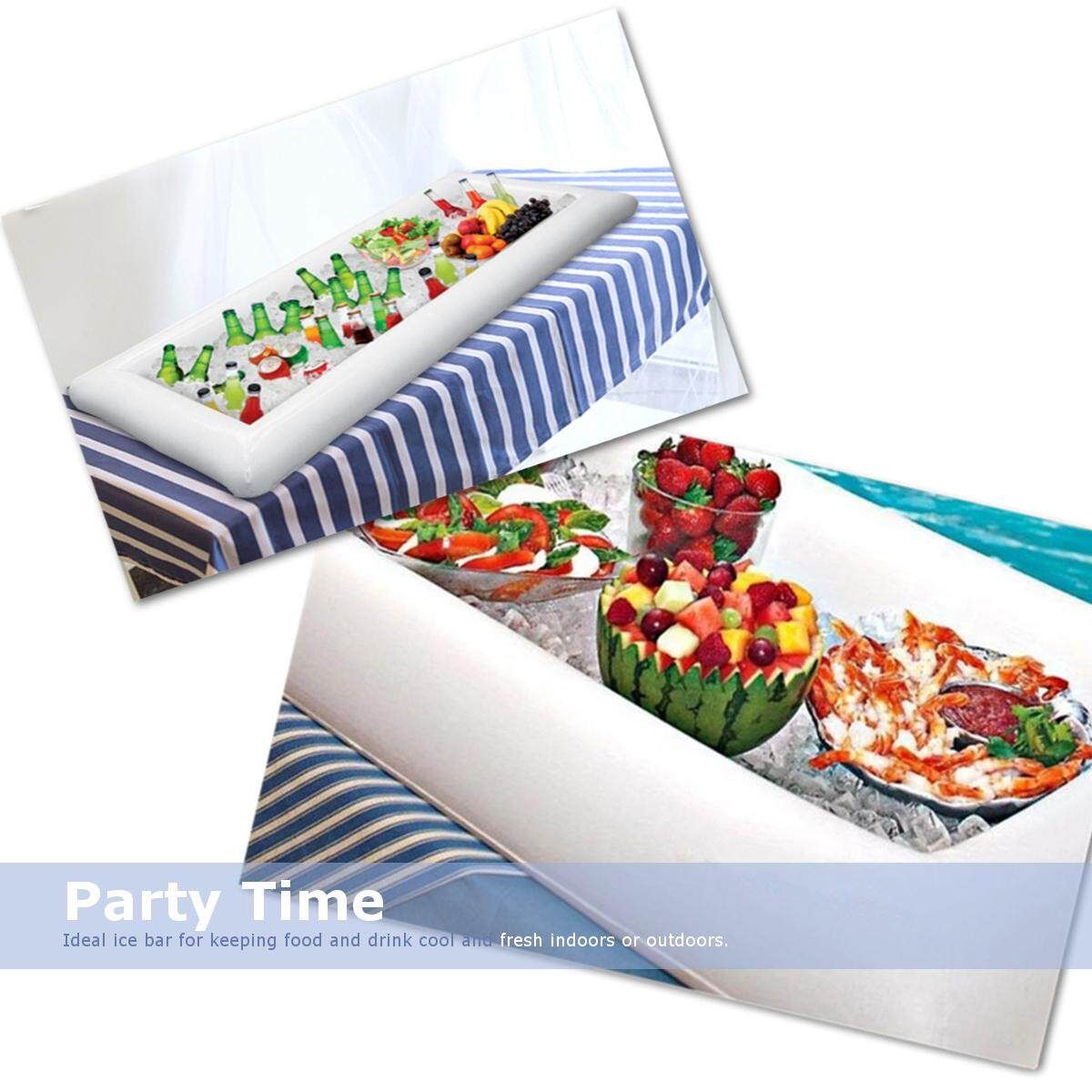 Pvc Inflatable Ice Bar Inflatable Salad Bar Inflatable Ice Pool Beverage Ice Trough Ice Bucket White Two Pack