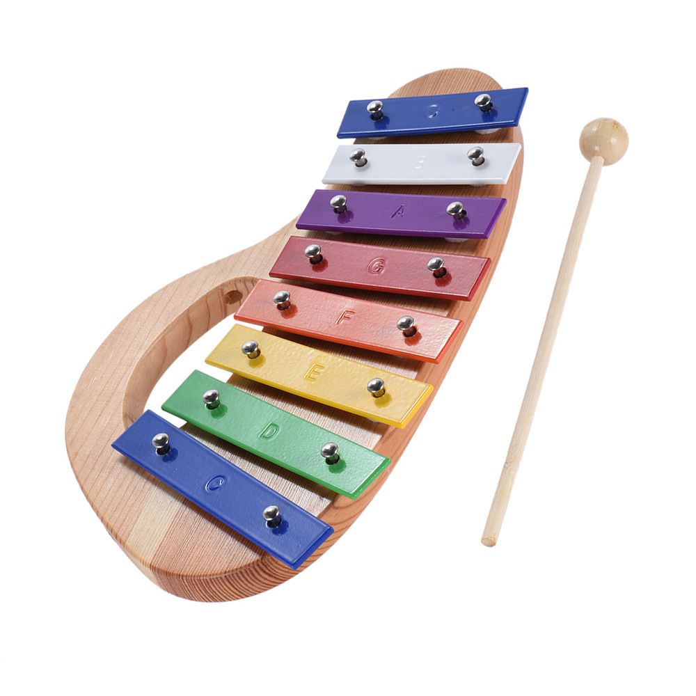 Wood Pine Xylophone 8-Note 3mm Colorful Aluminum Plate With
