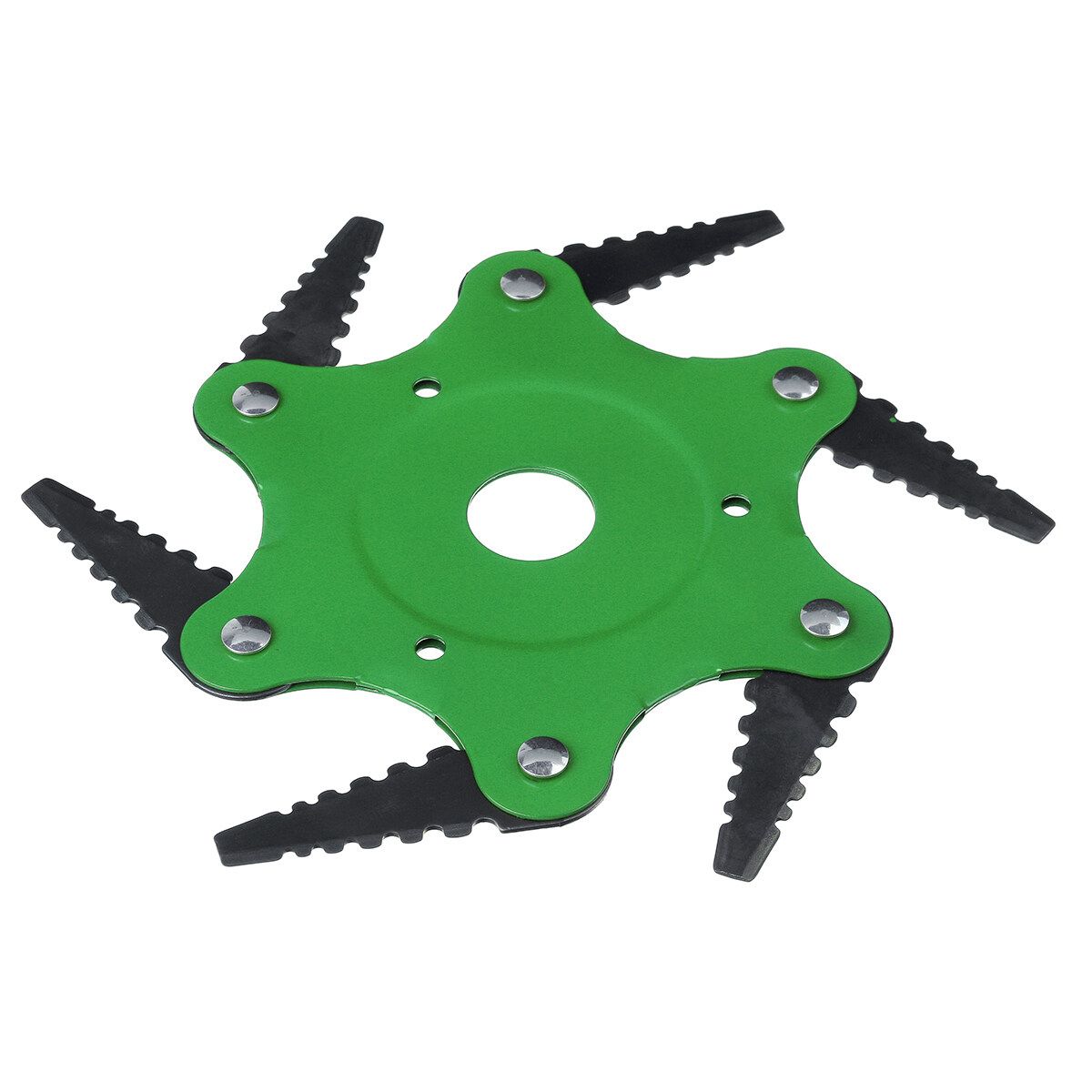 6 Steel Razors Lawn Mower Grass Eater-Trimmers Head Brush Green
