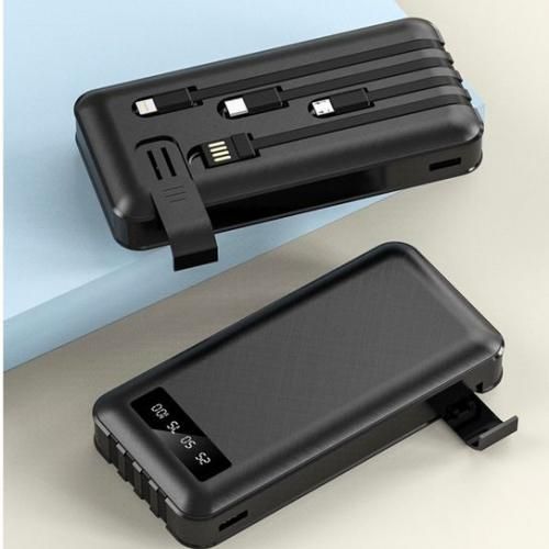 Original Powerbank For Mobile Phones - Led Light 20000mah {With In-built Cable}