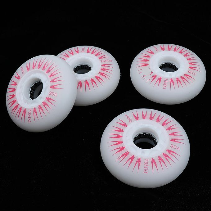 4 Pieces LED Lights Inline Roller Skating Wheels 76mm Red