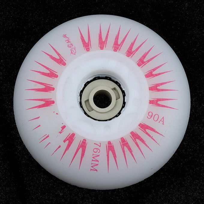 4 Pieces LED Lights Inline Roller Skating Wheels 76mm Red