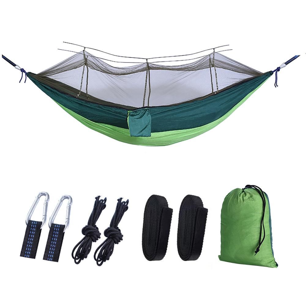 Automatic Quick-opening Hammock with Mosquito Net Outdoor Camping Portable Hammock Anti-rollover Nylon Hammock