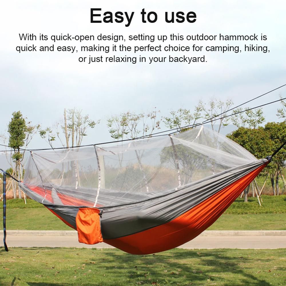 Automatic Quick-opening Hammock with Mosquito Net Outdoor Camping Portable Hammock Anti-rollover Nylon Hammock