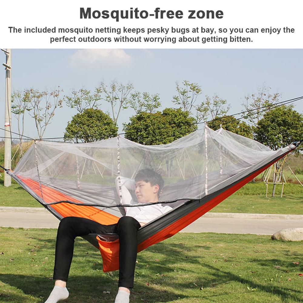 Automatic Quick-opening Hammock with Mosquito Net Outdoor Camping Portable Hammock Anti-rollover Nylon Hammock