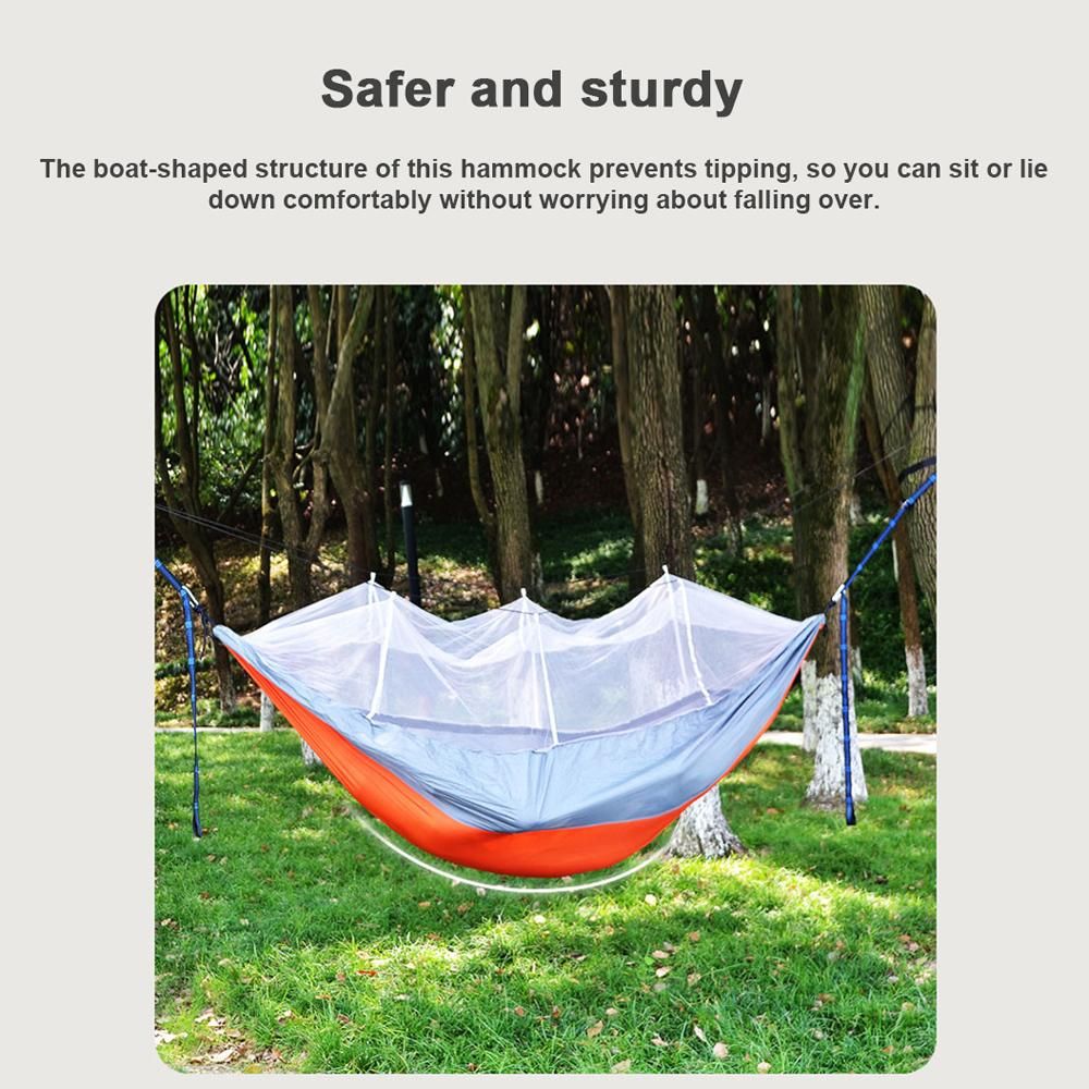 Automatic Quick-opening Hammock with Mosquito Net Outdoor Camping Portable Hammock Anti-rollover Nylon Hammock