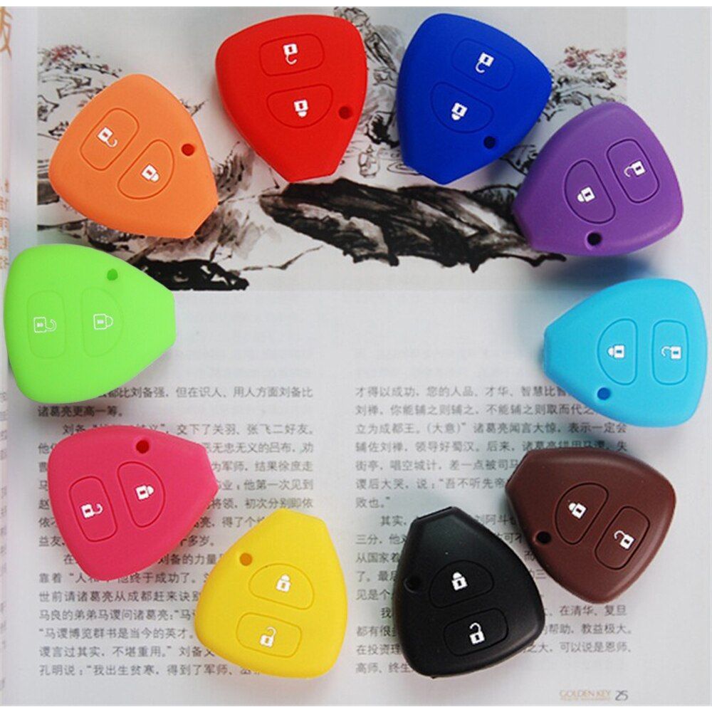 Silicone Car Key Cover Shell Case For Toyota Rav4 Corolla 2