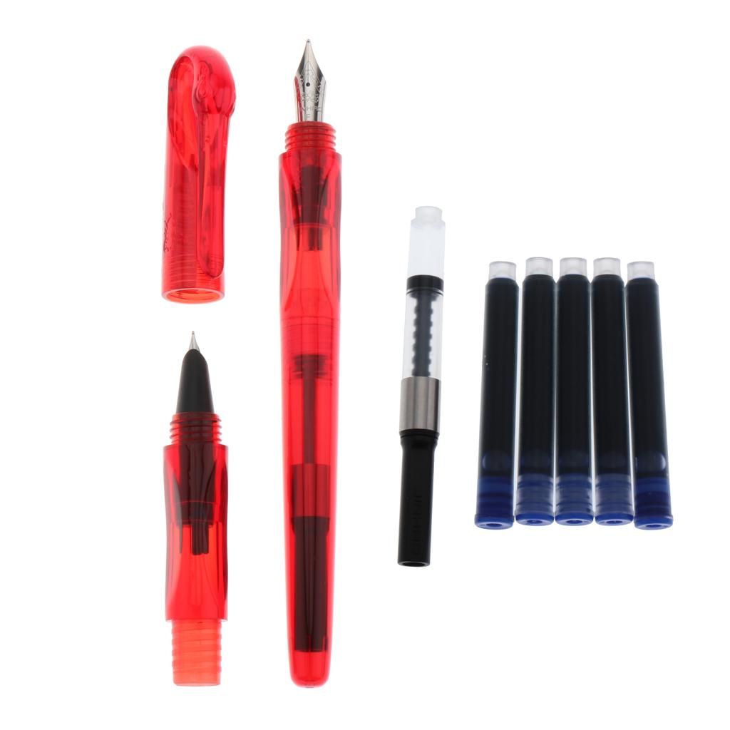 2pcs Acrylic Resin Fountain Pen Nib Ink Pen Fine Nib 0.5mm 0 Off-red