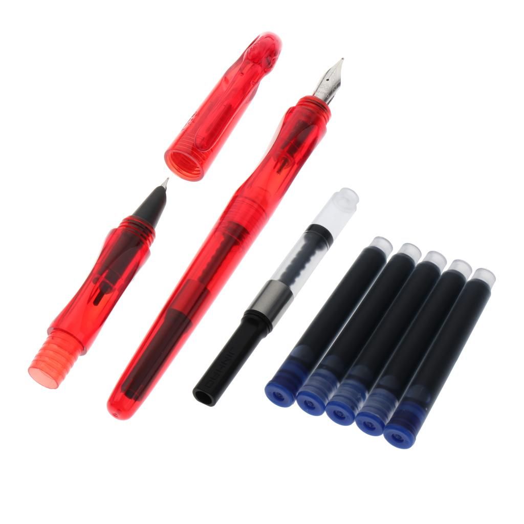 2pcs Acrylic Resin Fountain Pen Nib Ink Pen Fine Nib 0.5mm 0 Off-red