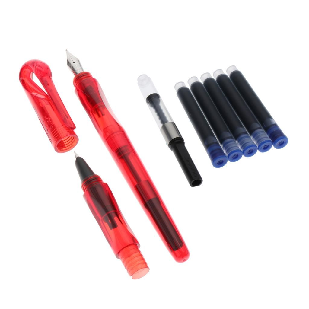 2pcs Acrylic Resin Fountain Pen Nib Ink Pen Fine Nib 0.5mm 0 Off-red
