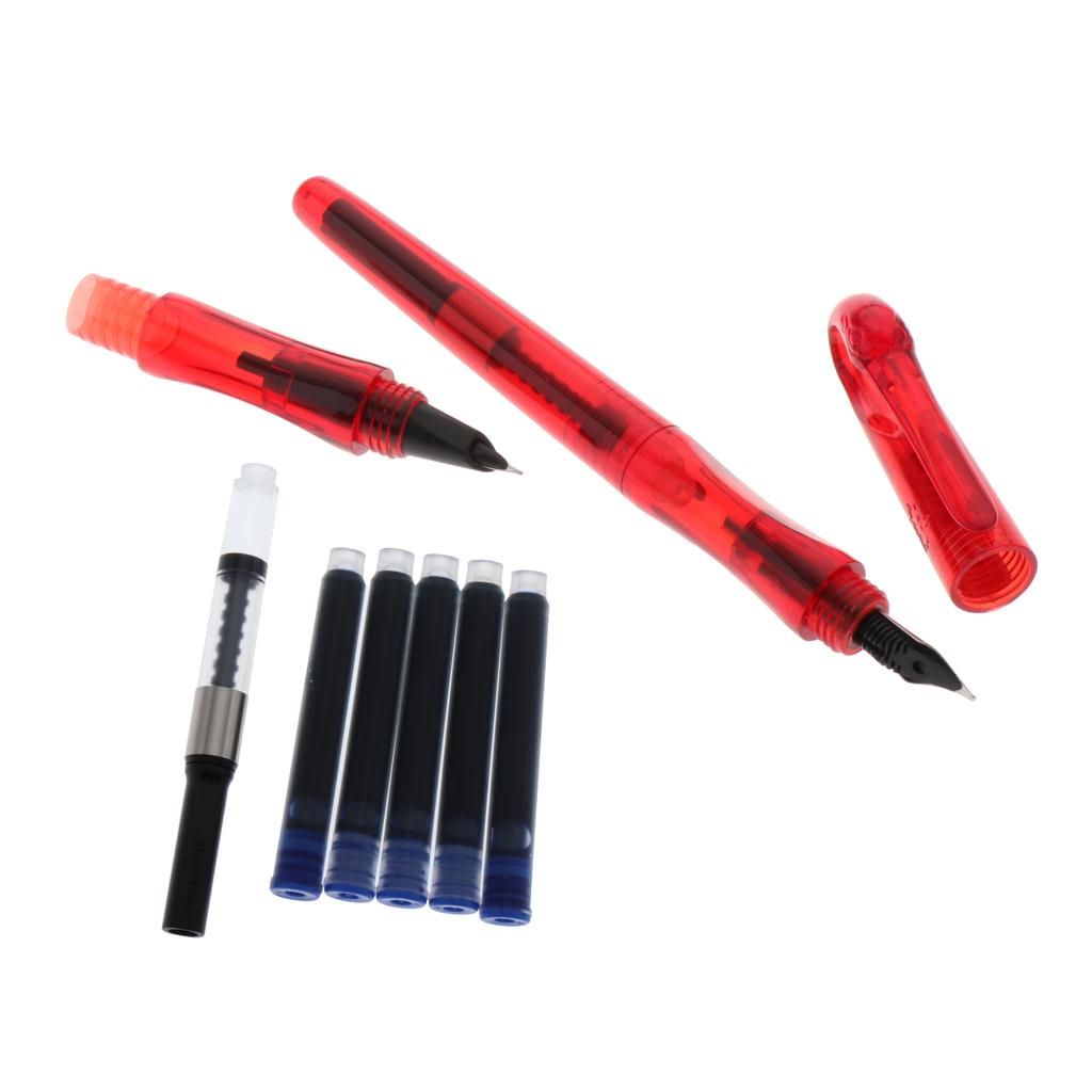 2pcs Acrylic Resin Fountain Pen Nib Ink Pen Fine Nib 0.5mm 0 Off-red