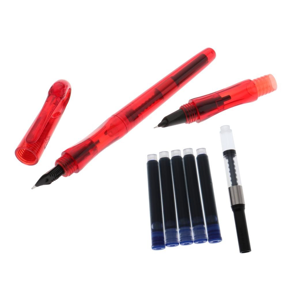 2pcs Acrylic Resin Fountain Pen Nib Ink Pen Fine Nib 0.5mm 0 Off-red