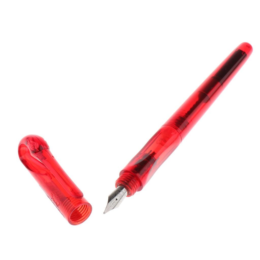 2pcs Acrylic Resin Fountain Pen Nib Ink Pen Fine Nib 0.5mm 0 Off-red