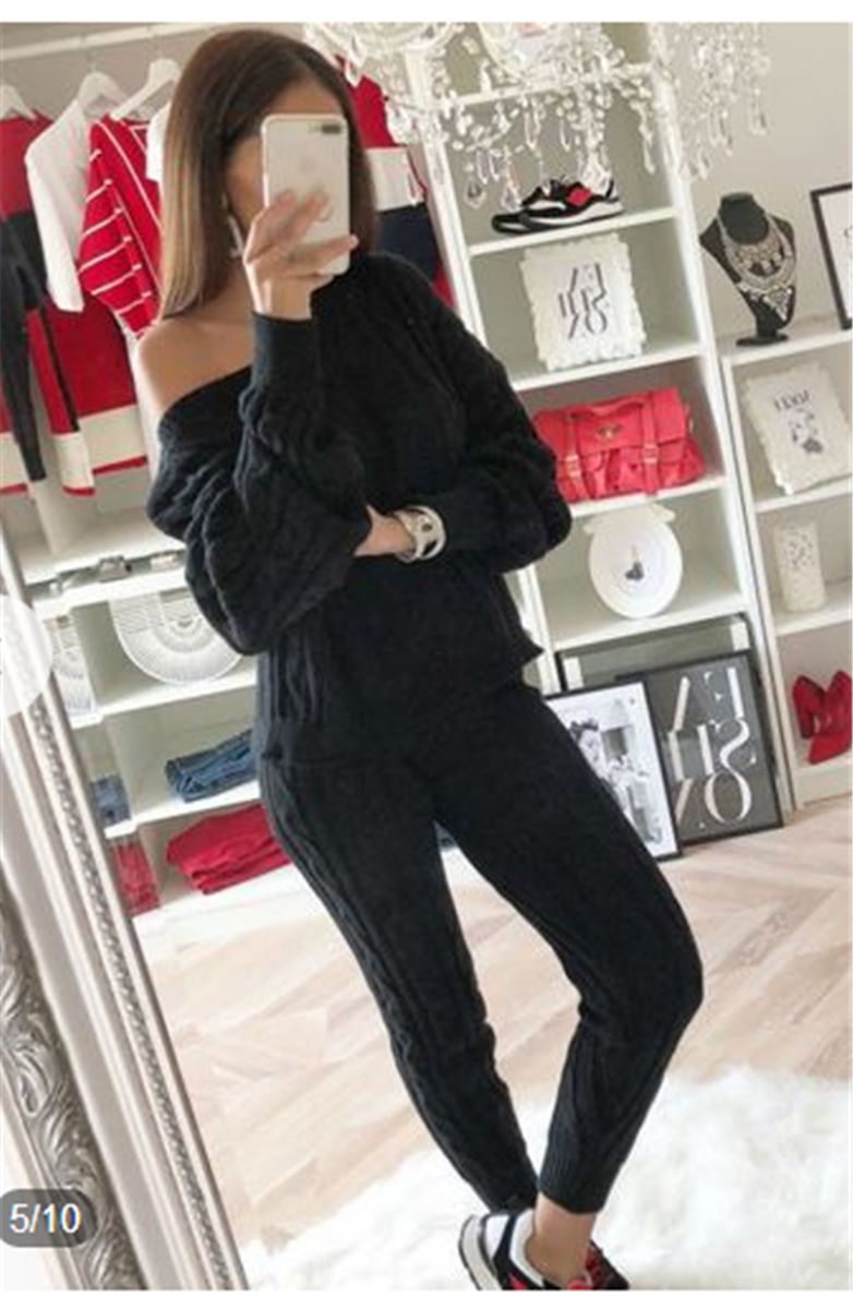 Retro Hot 2019 New Ladies Women's Suit Summer Sweater Joggers Plain Lounge Wear Tracksuit Lounge Wear Casual Loose Solid Sets（#D）
