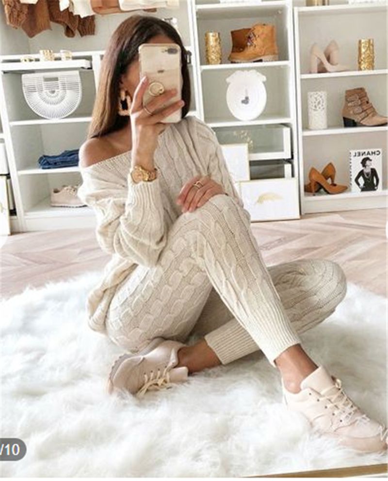 Retro Hot 2019 New Ladies Women's Suit Summer Sweater Joggers Plain Lounge Wear Tracksuit Lounge Wear Casual Loose Solid Sets（#D）