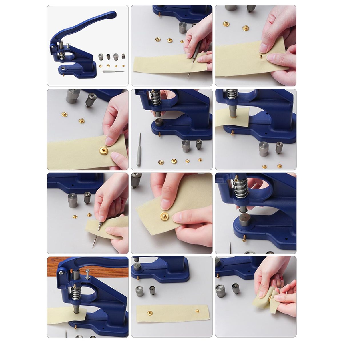 Manual Grommet Eyelet Machine   Button Press Tool For Rivets Black