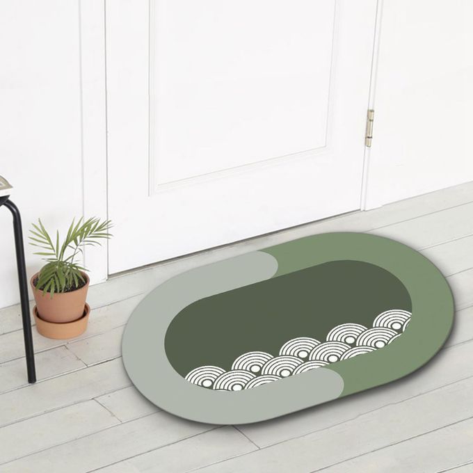 Anti-Slip Bath Mat Super Absorbent Oil-Proof Comfortable Green
