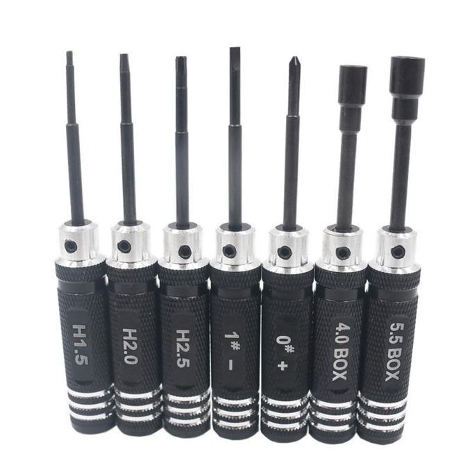 7Pcs Hexagonal Screwdriver DIY Install Removal Tools-Black