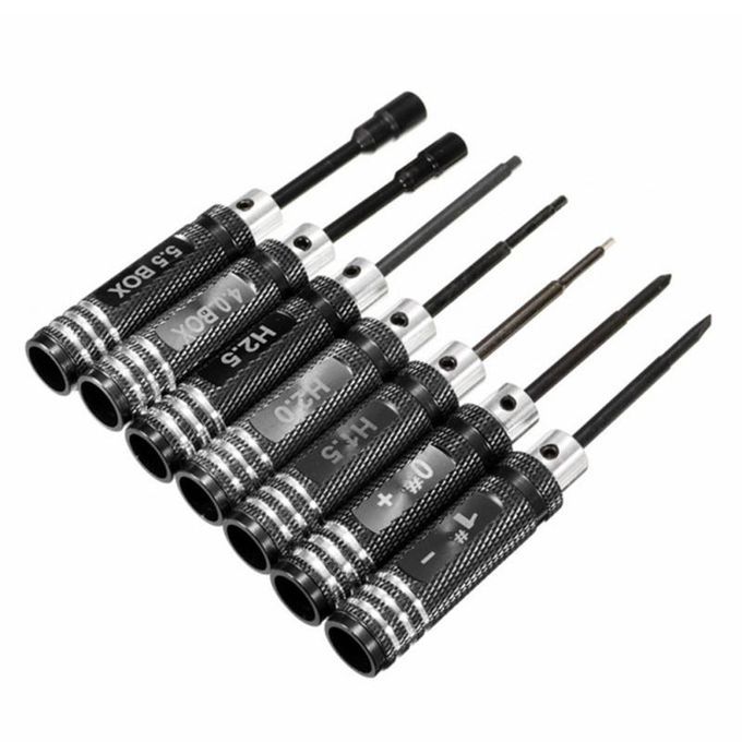 7Pcs Hexagonal Screwdriver DIY Install Removal Tools-Black
