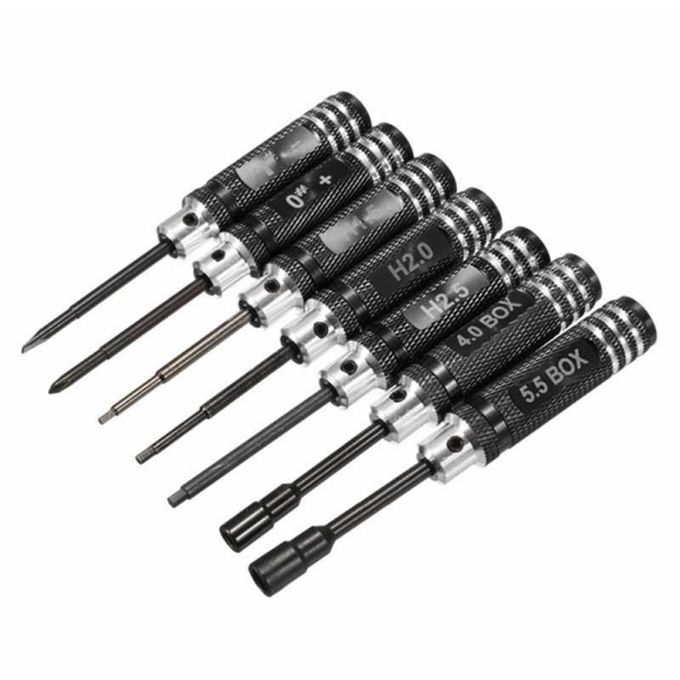 7Pcs Hexagonal Screwdriver DIY Install Removal Tools-Black