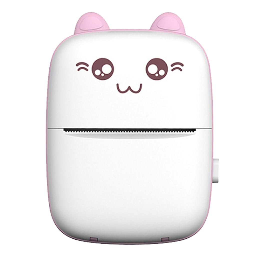 Wireless Paper Printer Portable Bluetooth Instant  Pink + Free 1 Roll