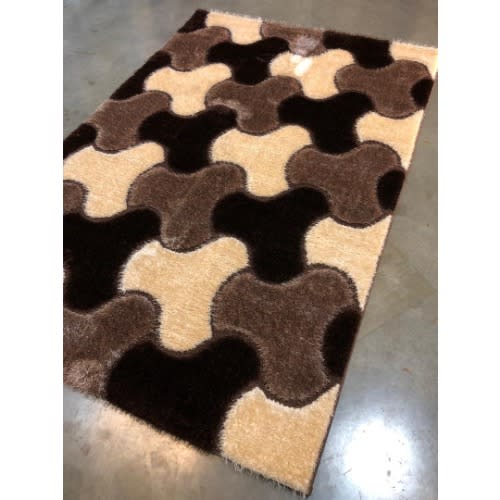 Multicolor Center Shaggy Rug - 3 By 5ft