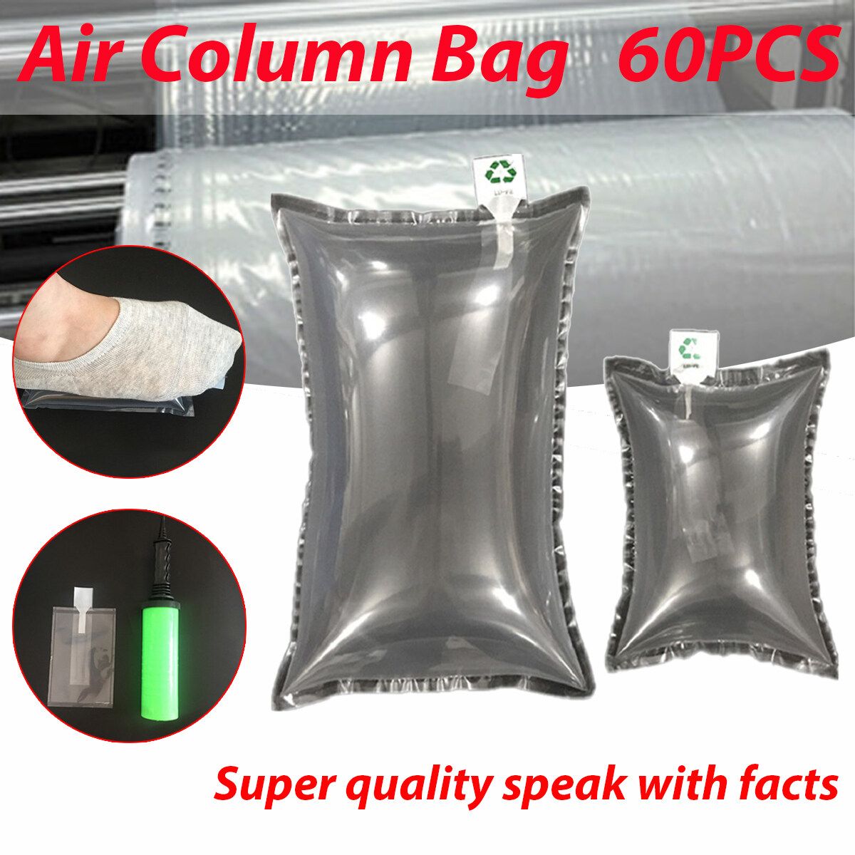 60 Unids / Pillow Bubble Bag Air Column Bag Cushion Prevent Falling Fragile Electronic Devices 30x40cm