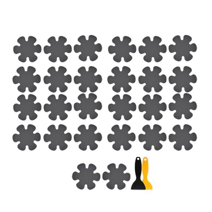 20x Non-Slip Stickers With Bright Colors Colourful Flower Safety Grey