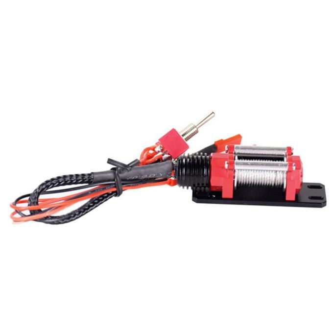 Electric Winch With Rope Hook For SCX10 TRX4 D90 1/10-Red