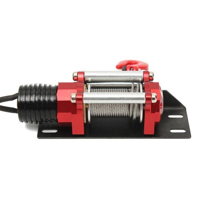 Electric Winch With Rope Hook For SCX10 TRX4 D90 1/10-Red
