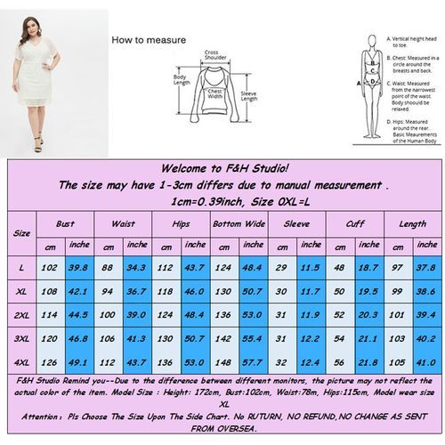 L-4XL Women Big Size Lace V Neck Short Sleeve Plus Size Party Dress White 1827