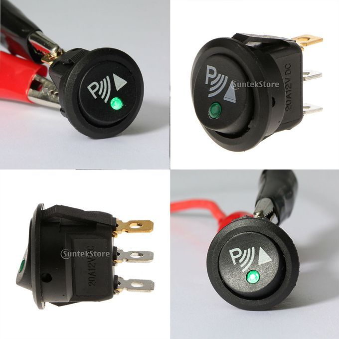 Round 3 Pin P Rocker ON/OFF Switch Parking  Sensor Illuminated