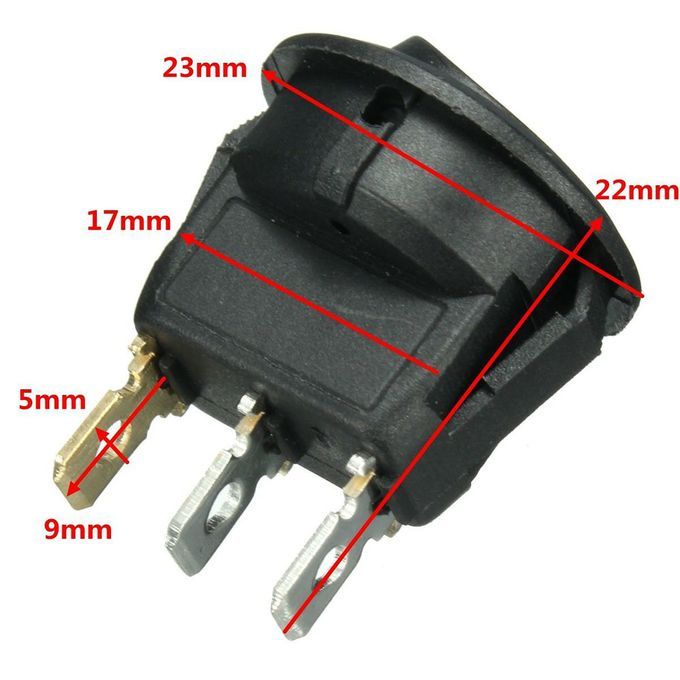 Round 3 Pin P Rocker ON/OFF Switch Parking  Sensor Illuminated
