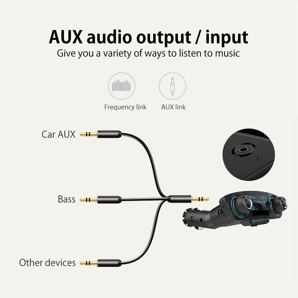 Bluetooth Car Kit Handsfree FM Transmitter Wireless A2DP AUX Audio Car MP3 Player Support U Disk TF Card Folder Playback  JOERU