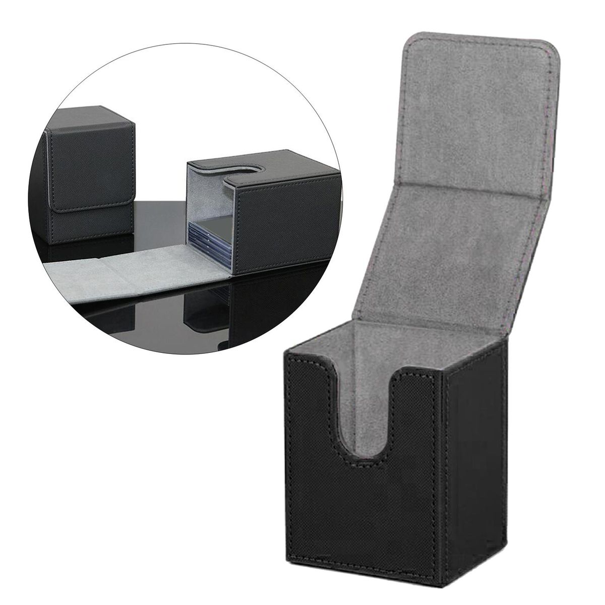2PCS Vertical Trading Card Deck Box Deck Sleeves Case Holder For MTG