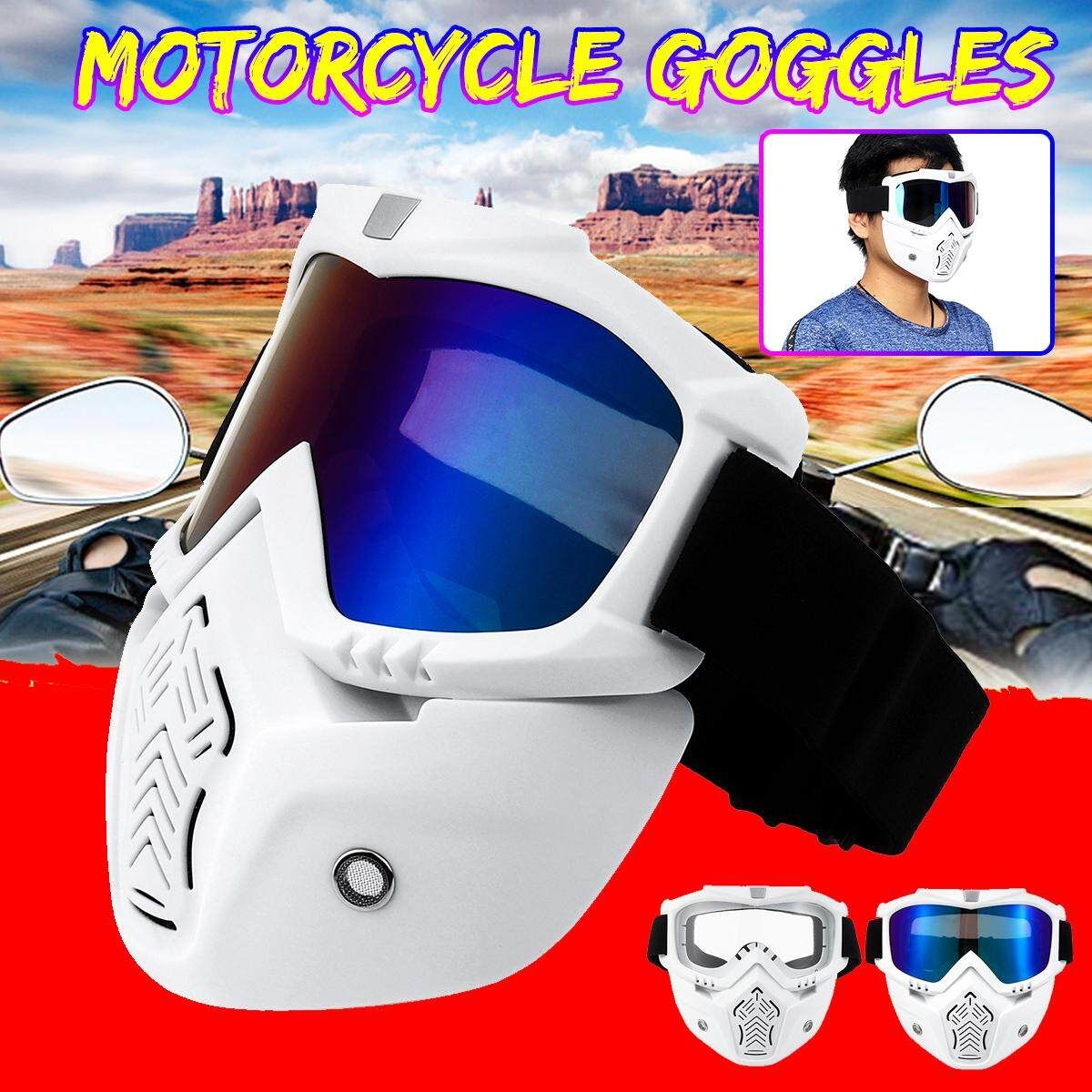 Motorcycle Face Off Road Motocross Dirt Bike Glasses Eyewear TPU+PC Clear