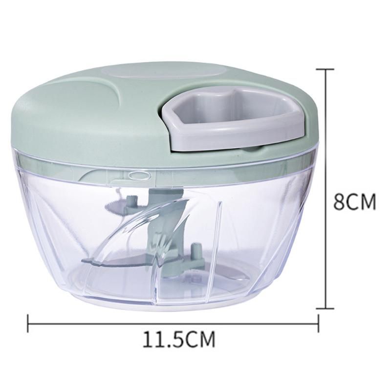 （green）Manual Fruit Vegetable Chopper Hand Pull String Food Cutter Onion Nuts Meat Grinder Mincer Blender Shredder Mixer Kitchen Tool GRE