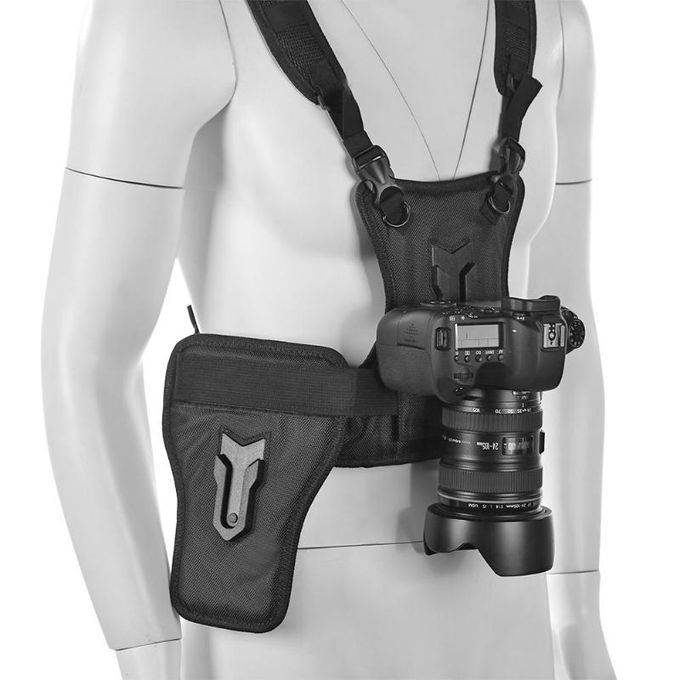 Two Camera Carrying Chest Harness System Vest Quick Strap W/Side Holster LIG