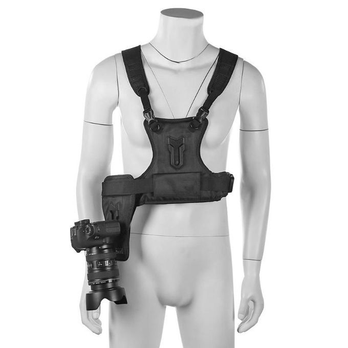 Two Camera Carrying Chest Harness System Vest Quick Strap W/Side Holster LIG