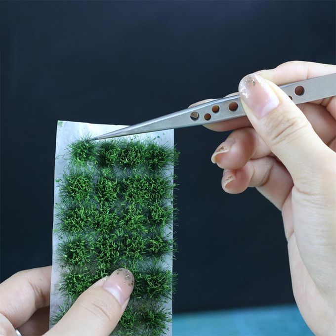 40 PCS Grass Tufts Sheets Self Adhesive Tuft Sheet Model Dark Green