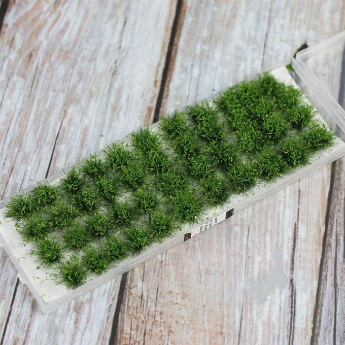 40 PCS Grass Tufts Sheets Self Adhesive Tuft Sheet Model Dark Green